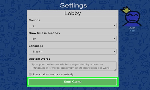 skribbl io custom words list