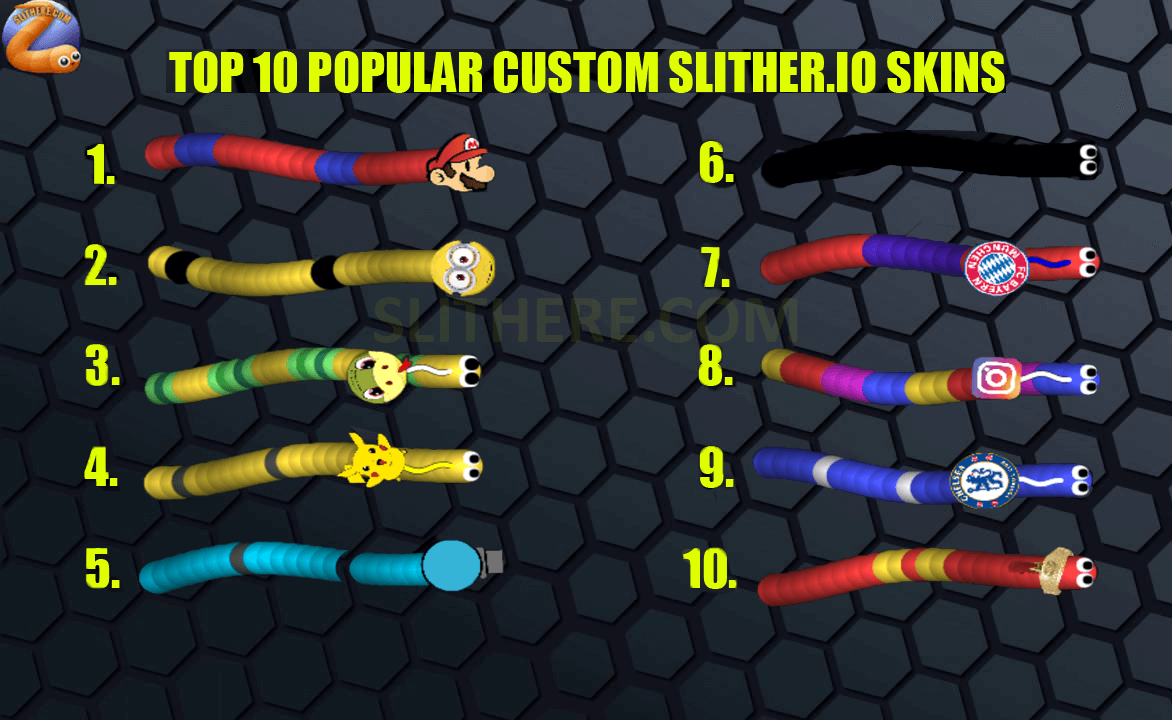 Top 10 Slitherio Custom Skins In August Slitherio Game Guide