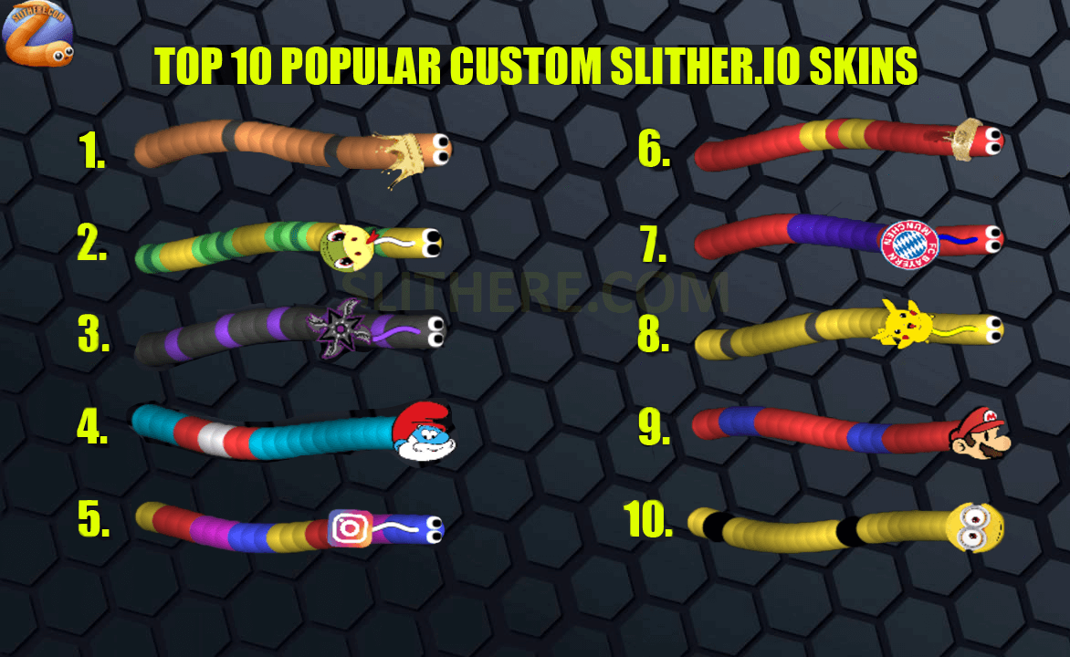 Slither Io Custom Skins - Gambaran